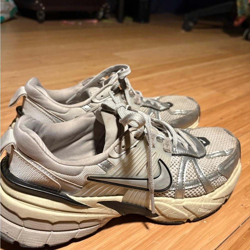 Nike Women's Silver and Black Sneakers